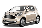 AUT 06 IZ0018 01
2013 Aston Martin Cygnet Micro Car Tan 3/4 Front View On White Seamless