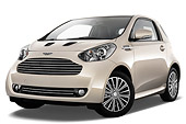 AUT 06 IZ0019 01
2013 Aston Martin Cygnet Micro Car Tan 3/4 Front View On White Seamless