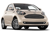 AUT 06 IZ0020 01
2013 Aston Martin Cygnet Micro Car Tan 3/4 Front View On White Seamless