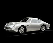 AUT 06 RK0024 10
1962 Aston Martin DB4 GT Zagato Silver 3/4 Side View On Gray Line Studio