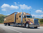 AUT 07 RK0206 01
2007 Peterbilt 386 Brown 3/4 Front View On Road