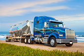 AUT 07 RK0307 01
2013 Western Star 4900 SB Blue 3/4 Front View On Beach