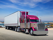 AUT 07 RK0336 01
2004 Peterbilt 379 Grape And Mocha 3/4 Front View On Pavement By Ocean