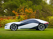 AUT 09 BK0027 01
Alfa Romeo Pandion Concept Black And White Profile View On Grass By Gate And Autumn Trees