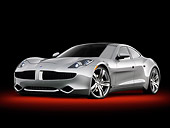 AUT 09 BK0030 01
2010 Fisker Karma Hybrid Silver 3/4 Front View In Studio