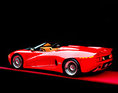 AUT 09 RK0110 07
1994 Red Disegno Di Bizzarrini Convertible 3/4 Rear View On Red Floor Studio