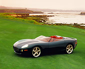 AUT 09 RK0332 02
Jaguar XK180 Convertible Concept Car Green 3/4 Side View On Grass Filtered
