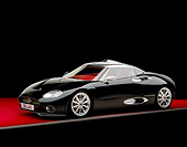 AUT 09 RK0475 01
Spyker C8 Laviolette Coupe Black 3/4 Side View On Red Floor Gray Line Studio