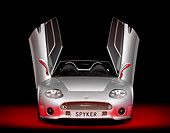AUT 09 RK0777 07
Spyker C8 Spyder T Concept Silver Head On View Doors Open Studio