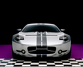 AUT 09 RK0819 06
2004 Ford Shelby GR-1 Silver Head On View On Checkered Floor Studio