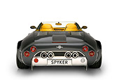 AUT 09 RK0859 01
2005 Spyker C12 La Turbie Spyder Gray Rear View Shot White Seamless