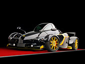 AUT 09 RK1162 01
2009 Tramontana R Concept Black And Gold 3/4 Front View Studio