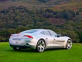 AUT 09 RK1173 01
2010 Fisker Karma Hybrid Silver 3/4 Rear View On Grass