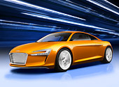 AUT 09 RK1182 01
Audi e-Tron Electric Coupe Concept Orange 3/4 Front View Studio
