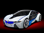AUT 09 RK1185 01
BMW Vision EfficientDynamics Coupe Concept White And Blue 3/4 Front View Studio