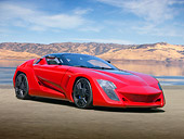 AUT 09 RK1195 01
2009 Stile Bertone Mantide Concept Red 3/4 Front View On Grass