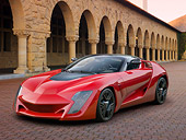 AUT 09 RK1196 01
2009 Stile Bertone Mantide Concept Red 3/4 Front View On Grass By Shops