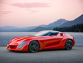 AUT 09 RK1197 01
2009 Stile Bertone Mantide Concept Red 3/4 Side View On Grass By Shops