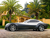 AUT 09 RK1206 01
2012 Morgan EvaGT Concept Silver And Black Profile View On Grass By Building