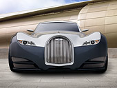 AUT 09 RK1207 01
2012 Morgan EvaGT Concept Silver And Black Head On View On Grass By Building