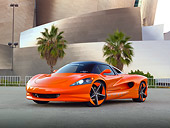 AUT 09 RK1228 01
2011 Vision SZR Concept Orange 3/4 Front View On Pavement By Building And Palm Trees