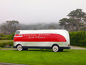AUT 09 BK0001 01
1940 GM Futurliner Concept Bus Red And White 3/4 Rear View On Grass