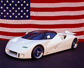 AUT 09 RK0088 02
Ford GT-90 Prototype White Overhead 3/4 Front View American Flag Background