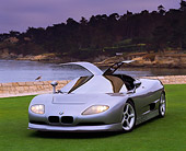 AUT 09 RK0194 02
BMW Nazca Ital Design Silver Front 3/4 View On Grass By Lake And Trees