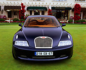 AUT 09 RK0391 04
Bugatti EB218 Blue Head On Shot On Grass Building Background