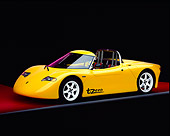AUT 09 RK0441 01
AC Propulsion tZero Electric Sports Car Prototype Yellow Side 3/4 View On Red Floor Gray Line Studio