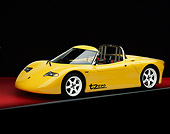 AUT 09 RK0441 10
AC Propulsion tZero Electric Sports Car Prototype Yellow Side 3/4 View On Red Floor Gray Line Studio