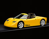 AUT 09 RK0442 06
AC Propulsion tZero Electric Sports Car Prototype Yellow Side 3/4 View On Black Floor Gray Line Studio