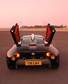 AUT 09 RK0472 03
Spyker C8 Laviolette Coupe Black Rear View Doors Open On Pavement Filtered