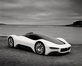 AUT 09 RK0795 03
Maserati Birdcage 75th Anniversary White 3/4 Side View On Grass By Water