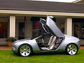 AUT 09 RK0900 01
Ford Reflex Concept Silver 3/4 Front View On Grass Doors Open