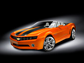 AUT 09 RK1004 01
Chevrolet Camaro Convertible Concept Orange 3/4 Front View Studio
