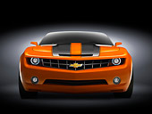 AUT 09 RK1005 01
Chevrolet Camaro Convertible Concept Orange Low Head On View Studio
