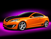 AUT 09 RK1057 01
Hyundai Genesis Coupe Concept Orange 3/4 Front View Studio