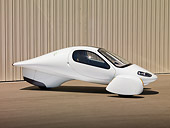 AUT 09 RK1070 01
2008 Aptera Typ-1 Prototype Hybrid Vehicle White Profile View On Pavement