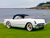 AUT 09 RK1073 01
1953 Chevrolet Corvette Concept White 3/4 Front View On Grass By Ocean