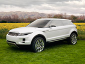 AUT 09 RK1097 01
2008 Land Rover LRX SUV Hybrid Concept White 3/4 Front View On Grass