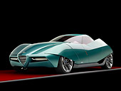 AUT 09 RK1114 01
2008 Alfa Romeo Bertone B.A.T. 11 DK Tuscan Green 3/4 Front View Studio