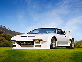 AUT 10 RK0036 01
1972 De Tomaso Pantera GT5 Conversion White 3/4 Front View On Grass