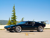 AUT 10 RK0025 01
1974 De Tomaso Pantera Black Low 3/4 Side View On Pavement