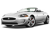 AUT 12 IZ0022 01
2011 Jaguar XKR Convertible Silver 3/4 Front View On White Seamless