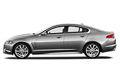 AUT 12 IZ0027 01
2012 Jaguar XF Portfolio Silver Profile View On White Seamless