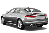 AUT 12 IZ0032 01
2012 Jaguar XF Portfolio Silver 3/4 Rear View On White Seamless