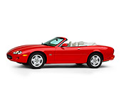 AUT 12 RK0063 03
1999 Jaguar XK8 Convertible Red 3/4 Side View On White Seamless Studio