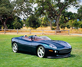 AUT 12 RK0214 02
Jaguar XK180 Convertible Green 3/4 Side View On Grass