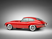 AUT 12 RK0350 01
1966 Jaguar XKE Coupe Red 3/4 Side View Studio